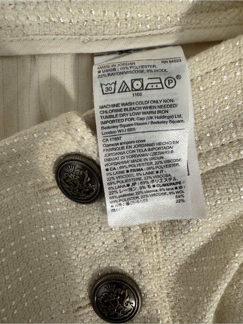 Vintage Banana Republic Cream Tweed Hi Rise Shorts Old Money Coastal Chic Size 2 - Picture 7 of 8
